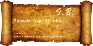 Igonda Boglárka névjegykártya